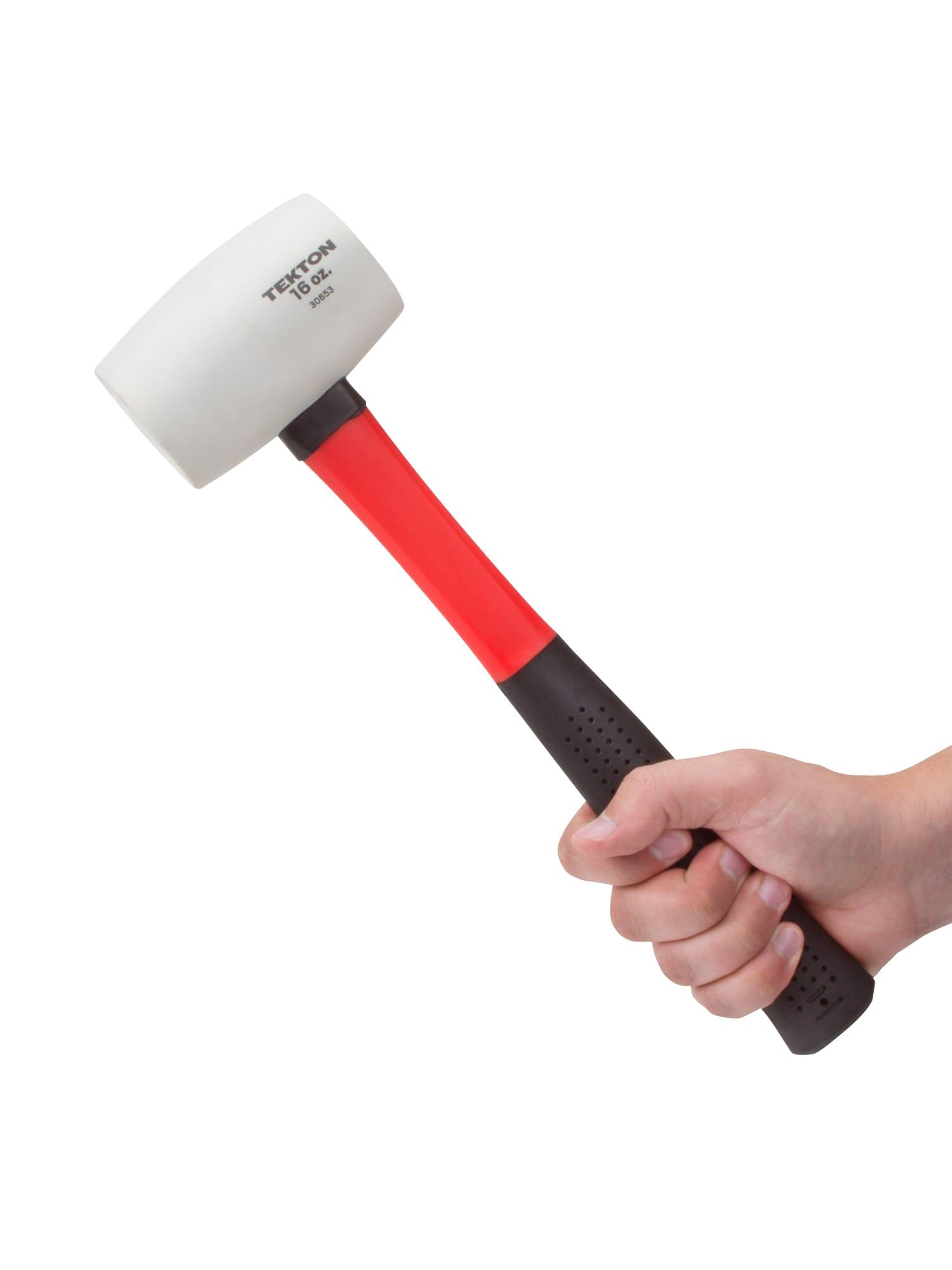 TEKTON 30653 16 oz. Fiberglass Handle White Rubber Mallet