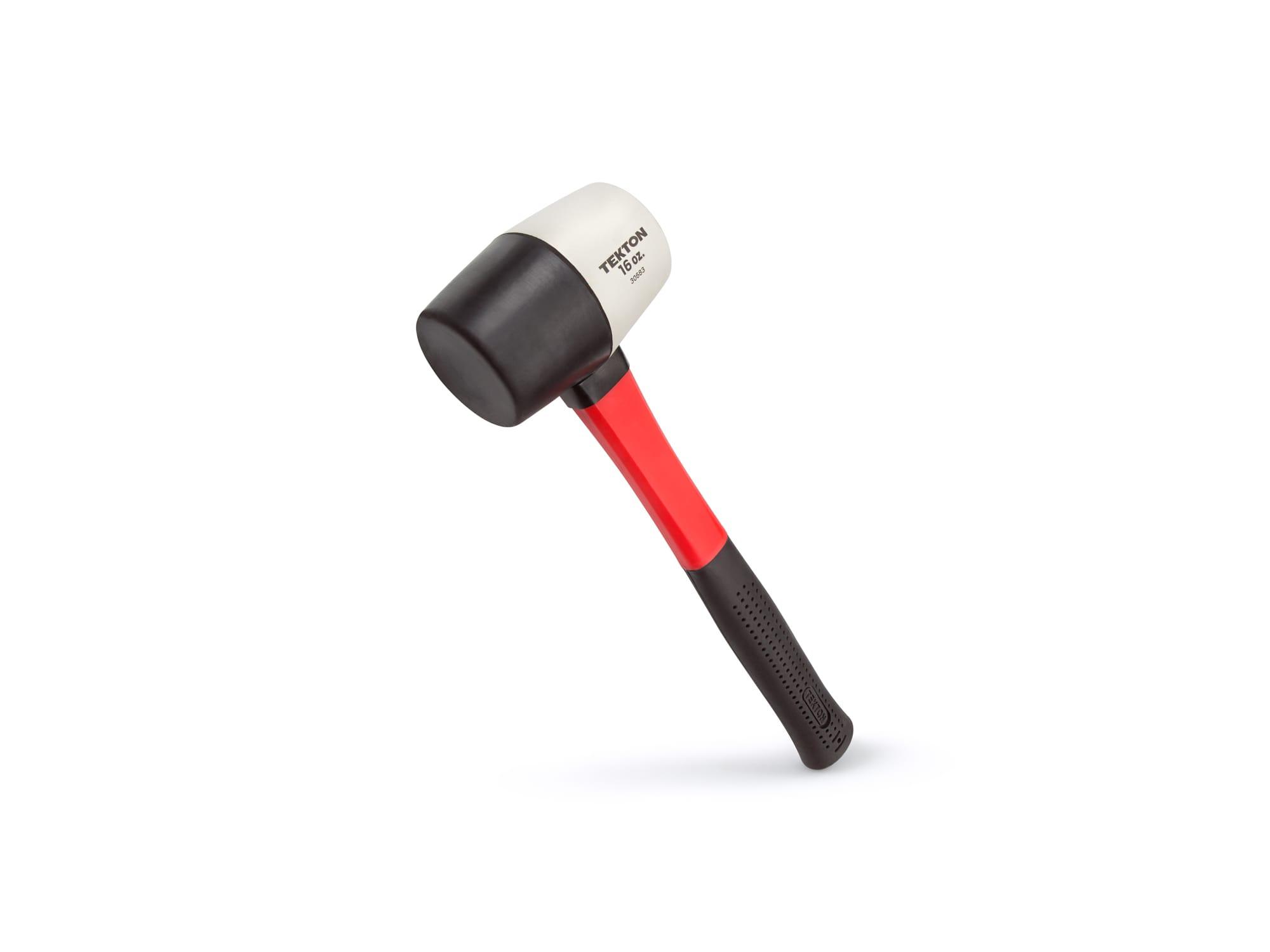 TEKTON 30683 16 oz. Fiberglass Handle White/Black Rubber Mallet
