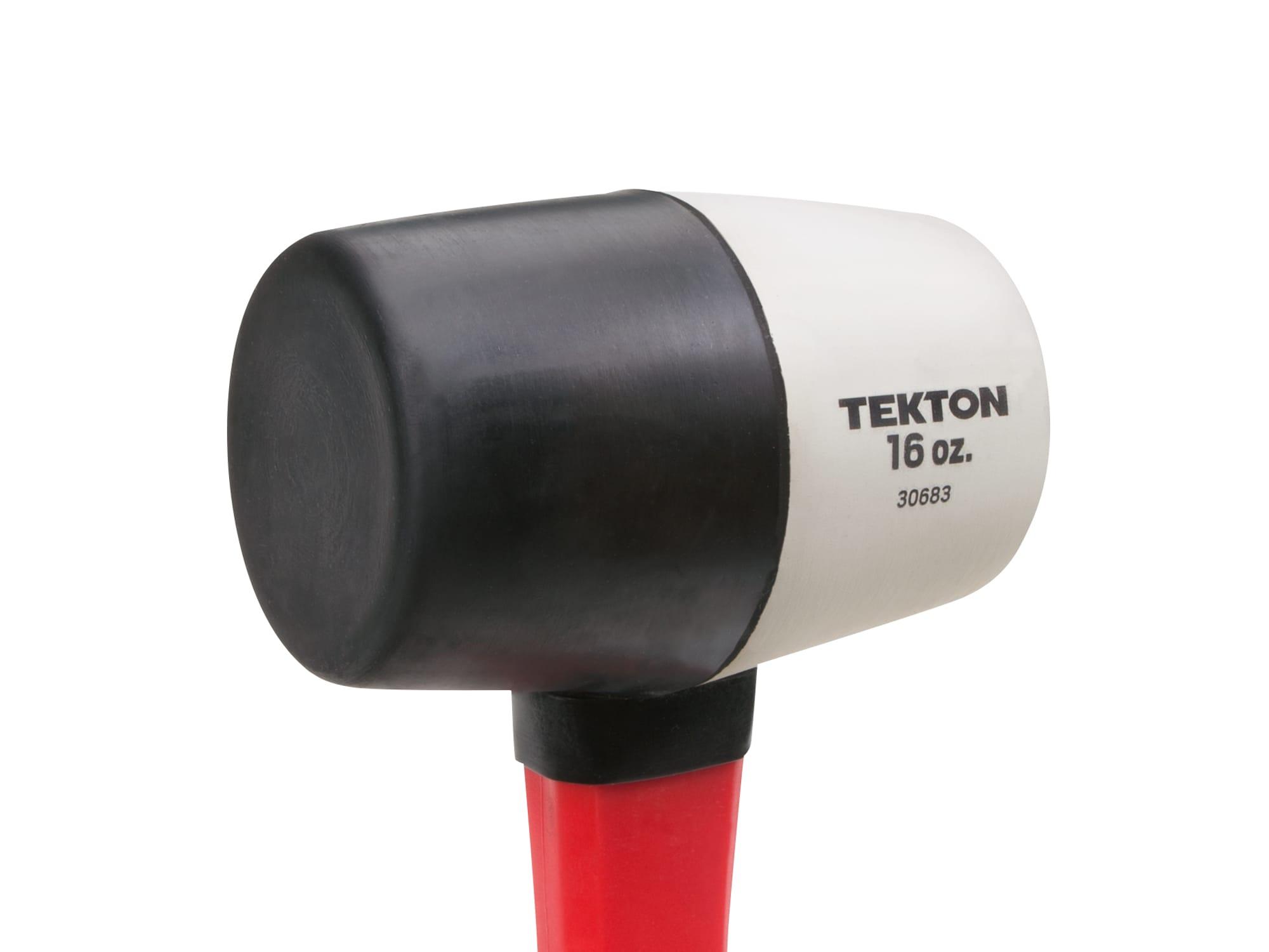 TEKTON 30683 16 oz. Fiberglass Handle White/Black Rubber Mallet