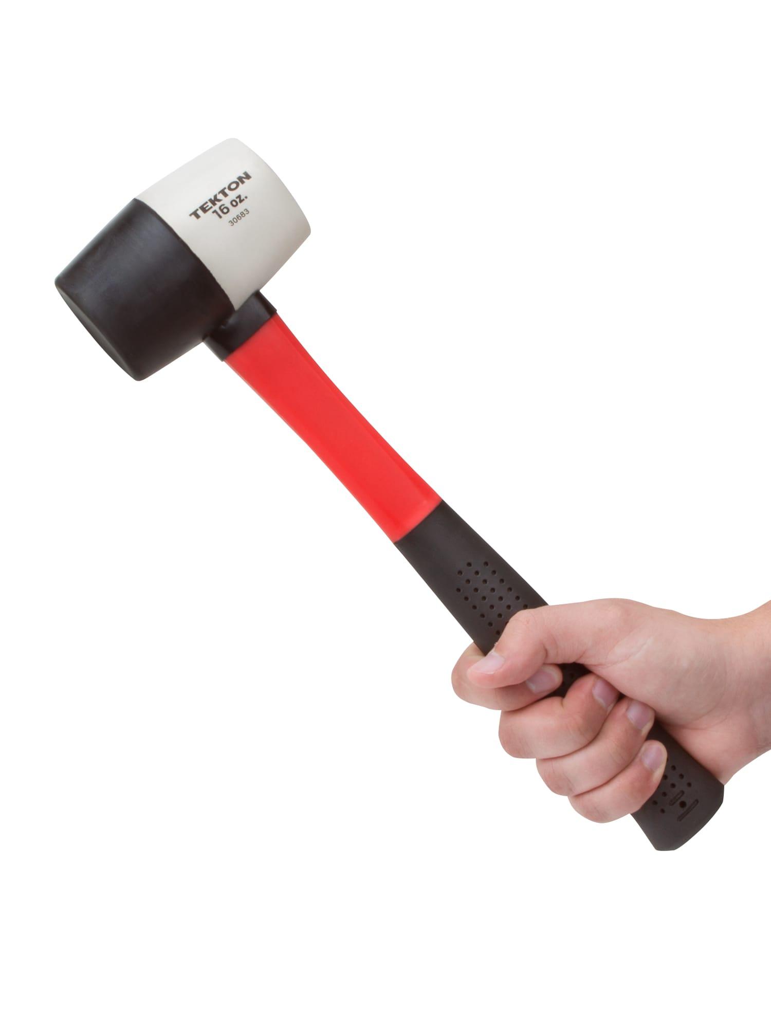 TEKTON 30683 16 oz. Fiberglass Handle White/Black Rubber Mallet