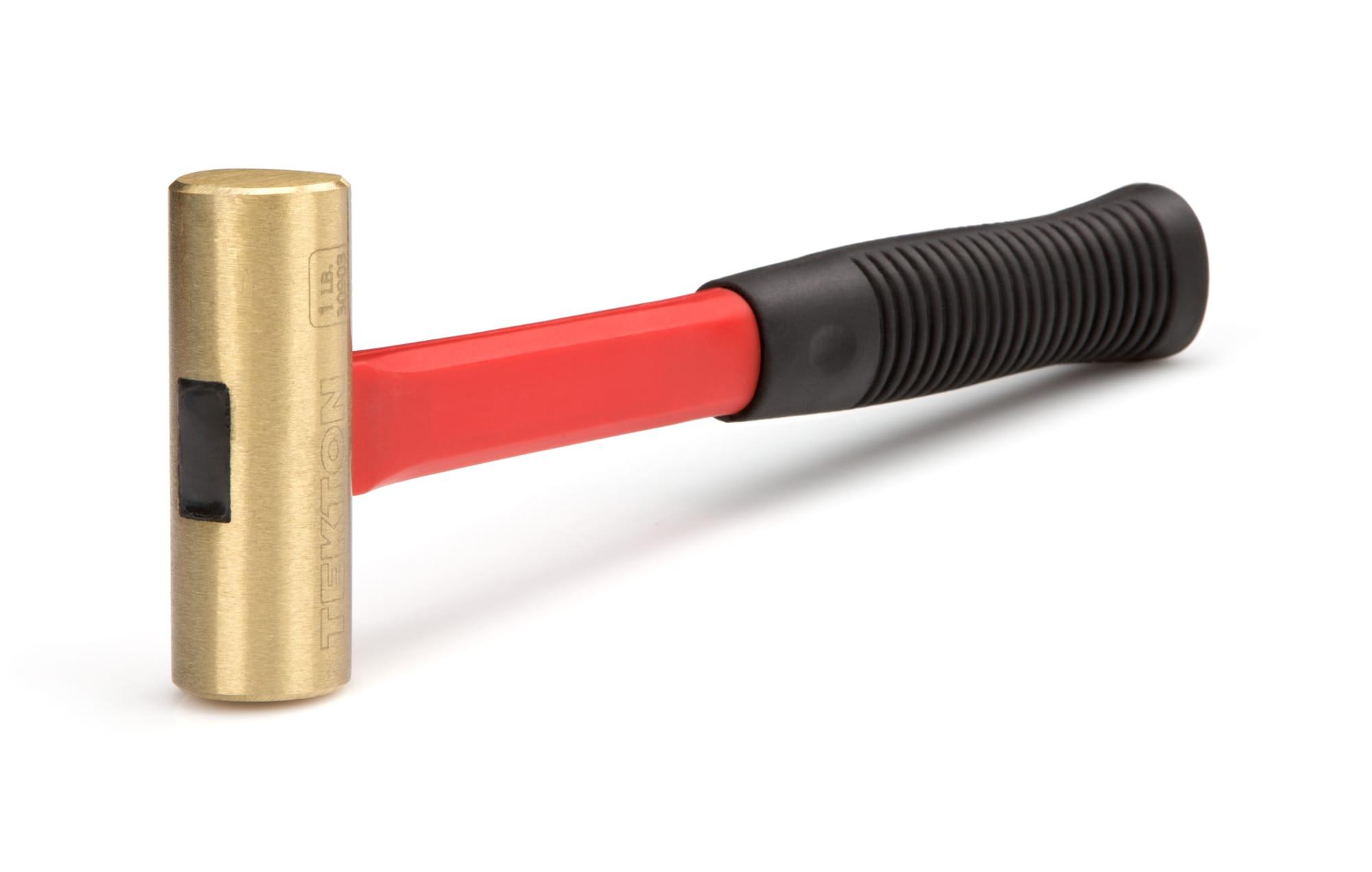 TEKTON 30903 16 oz. Jacketed Fiberglass Brass Hammer