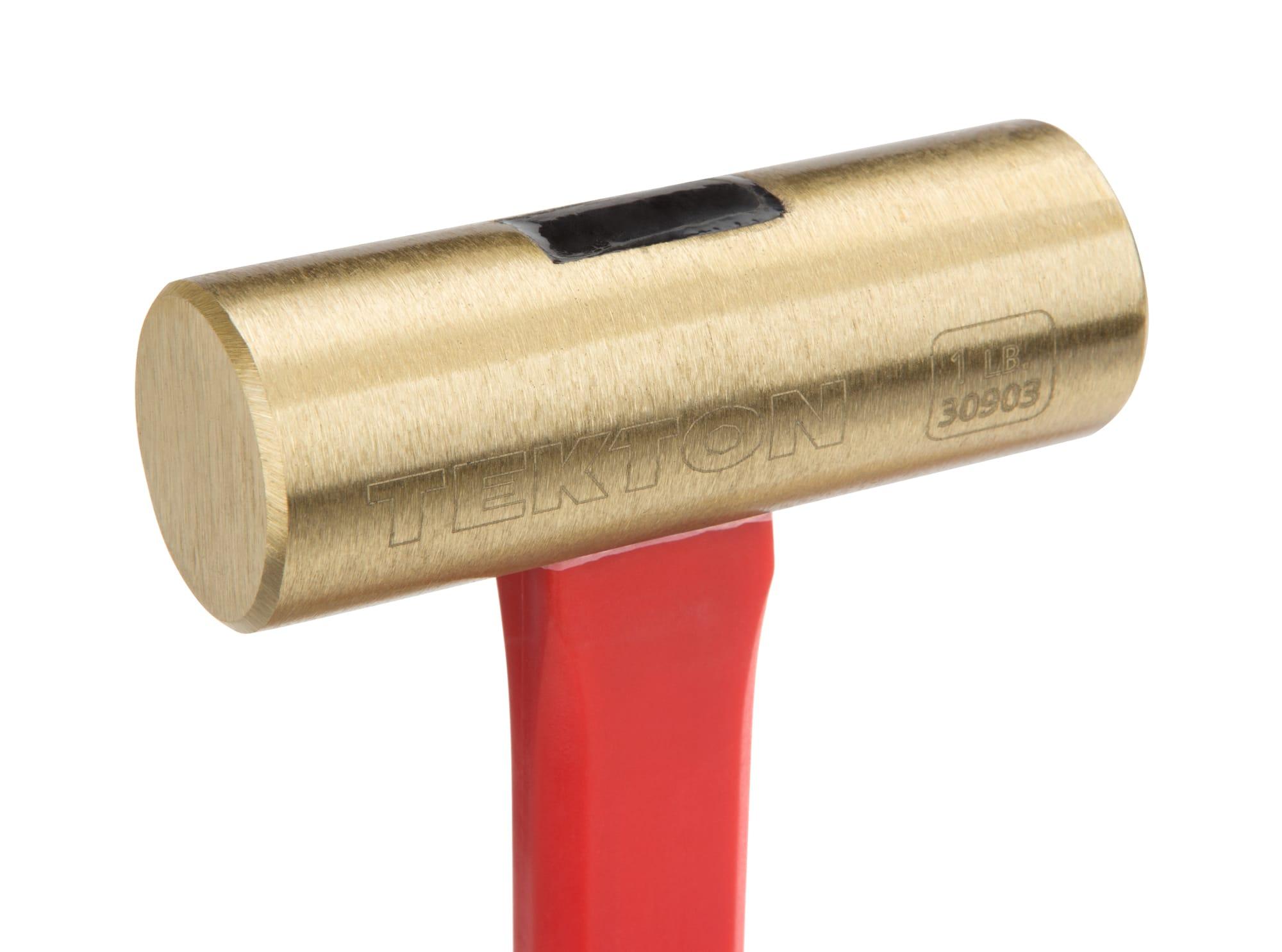 TEKTON 30903 16 oz. Jacketed Fiberglass Brass Hammer