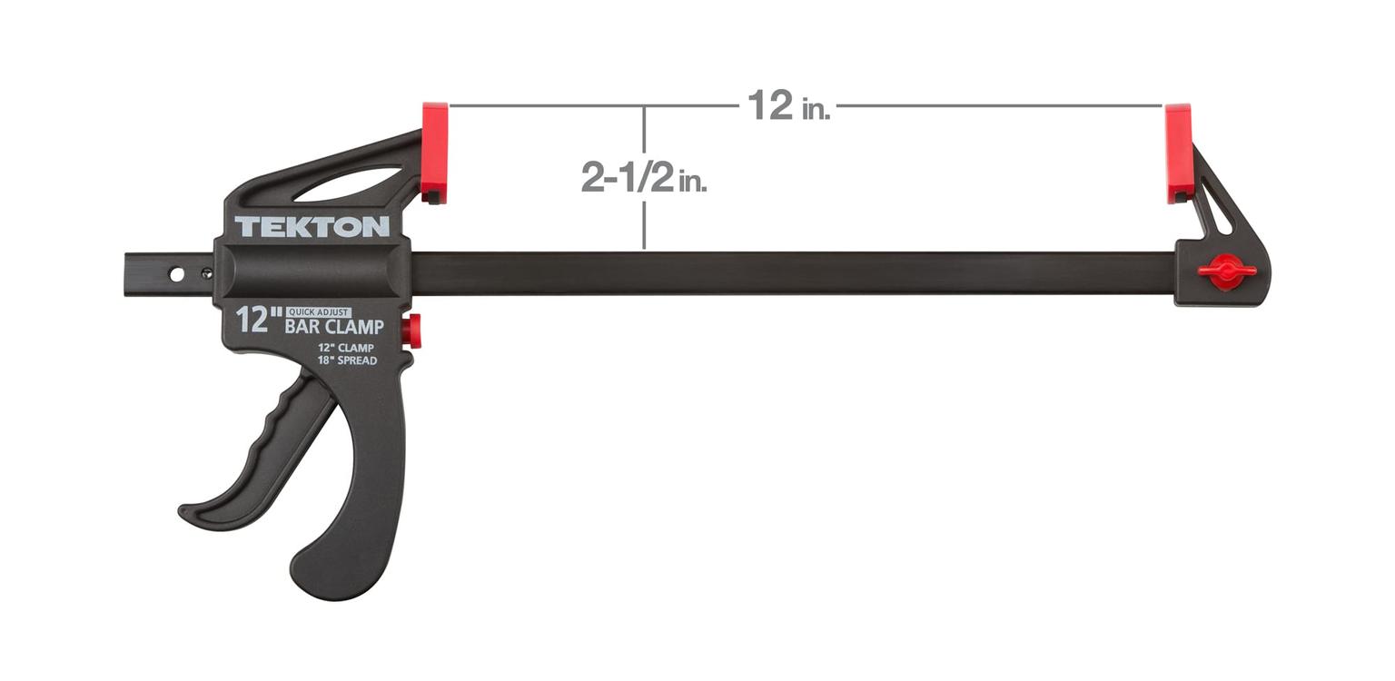 TEKTON 39182 12 Inch Ratchet Bar Clamp / 18 Inch Spreader