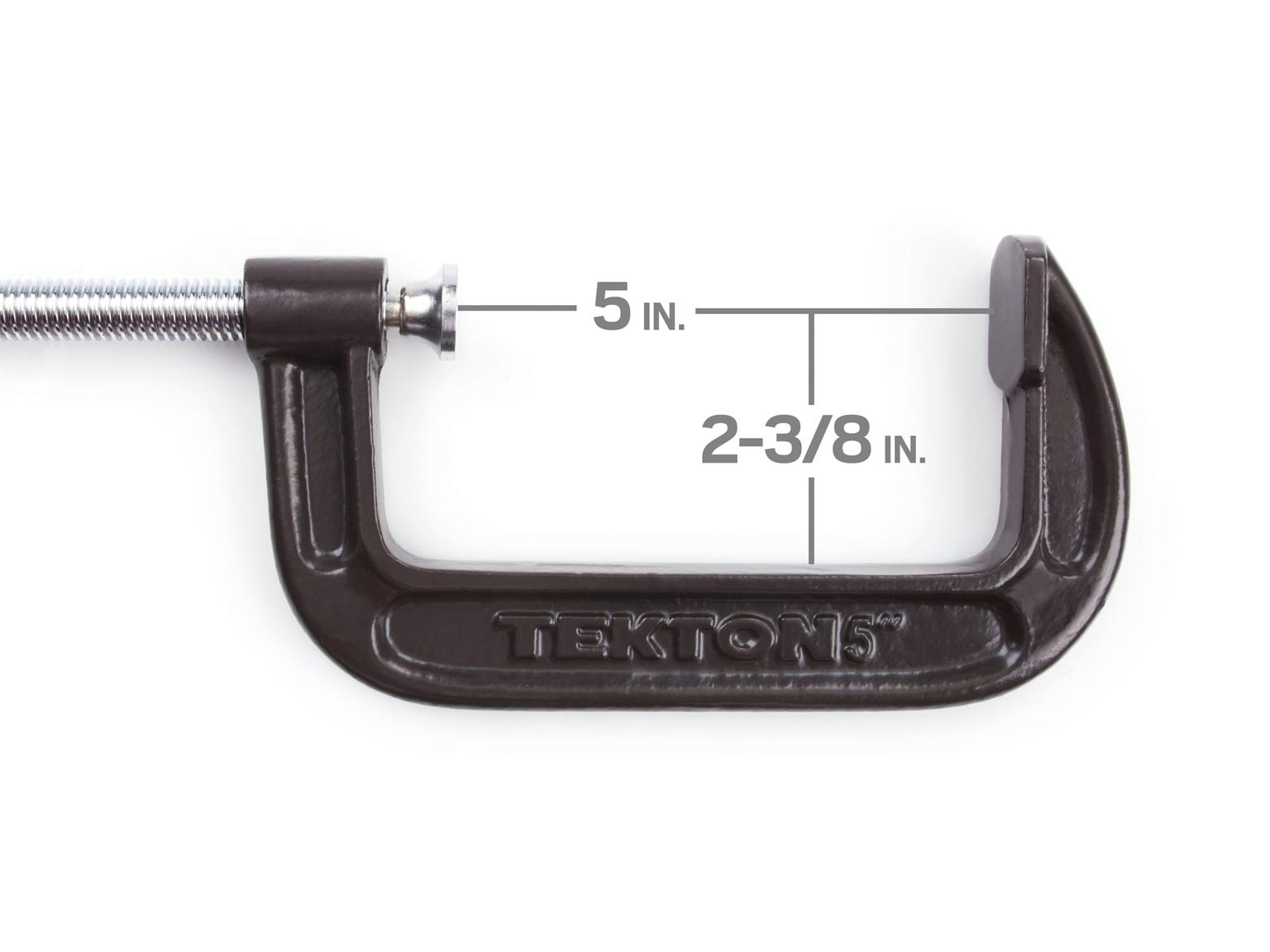 TEKTON 4022 5 Inch Malleable Iron C-Clamp