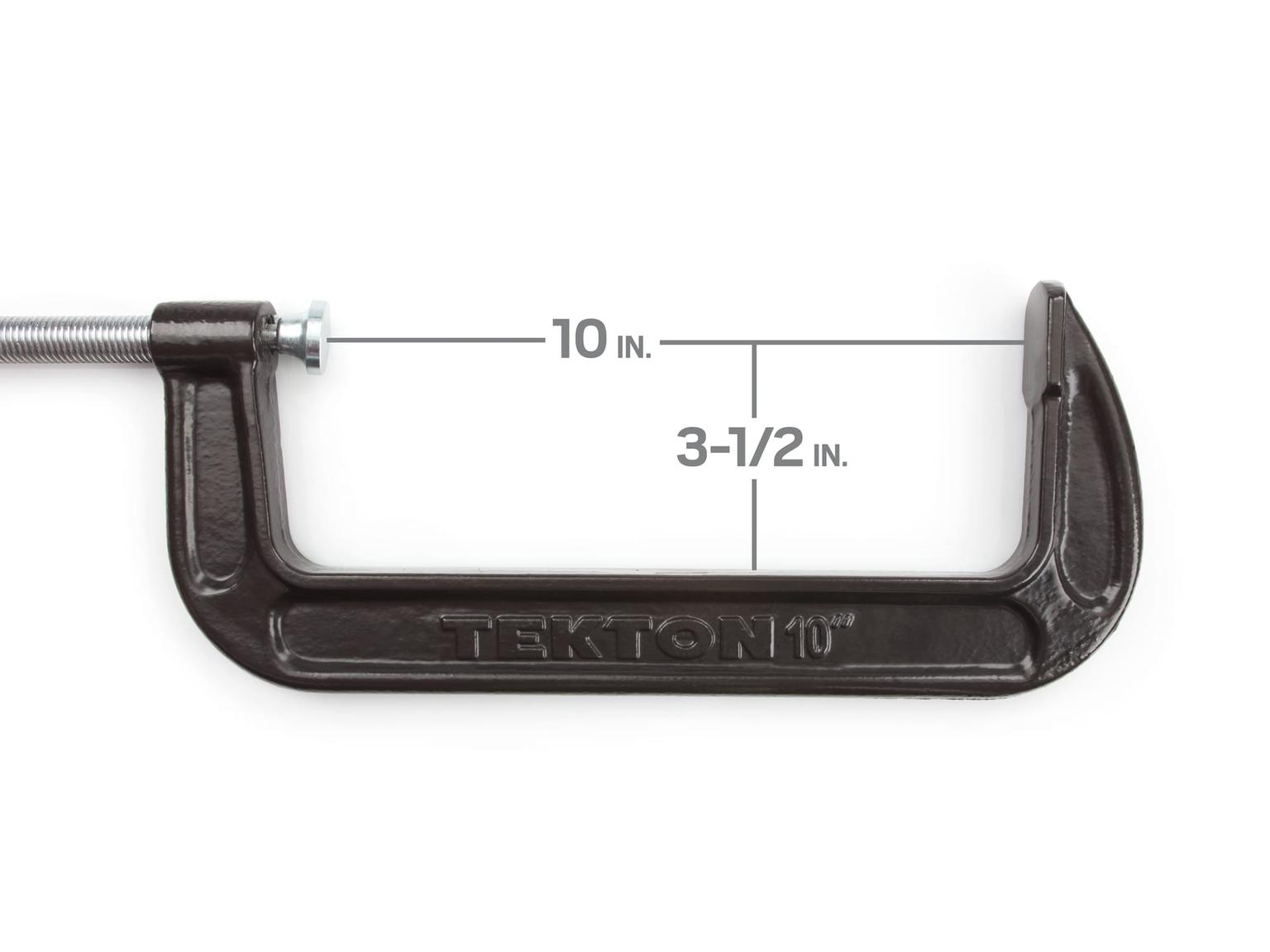 TEKTON 4035 10 Inch Malleable Iron C-Clamp