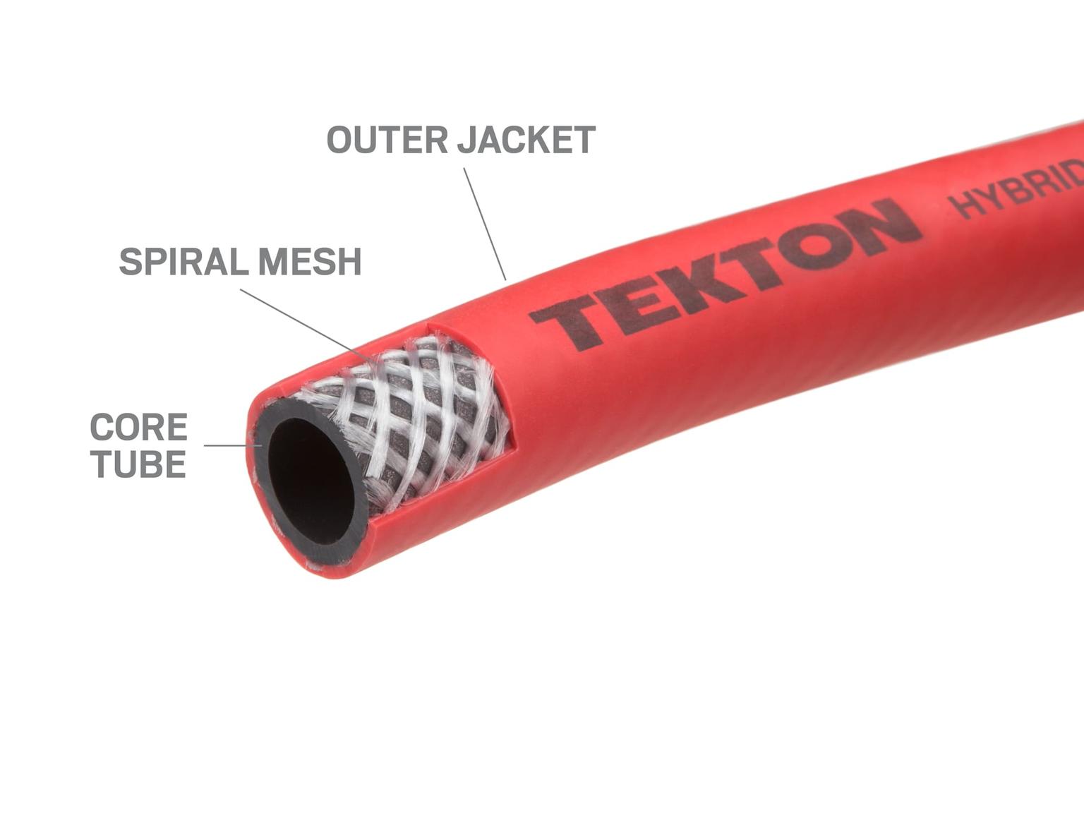TEKTON 46133-S 3/8 Inch I.D. x 6 Foot Hybrid Lead-In Air Hose (300 PSI)