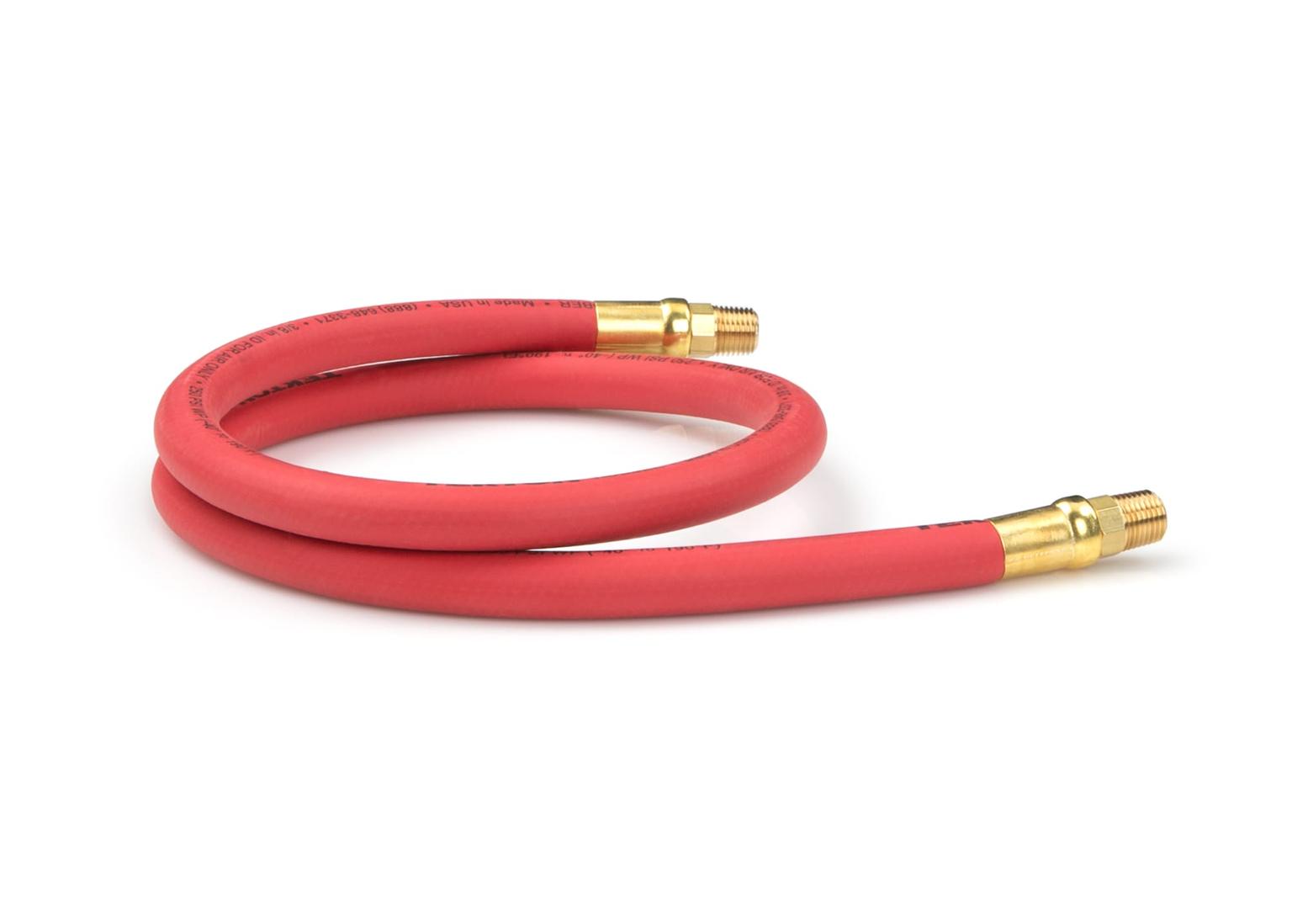 TEKTON 46332-S 3/8 Inch I.D. x 3 Foot Rubber Lead-In Air Hose (250 PSI)