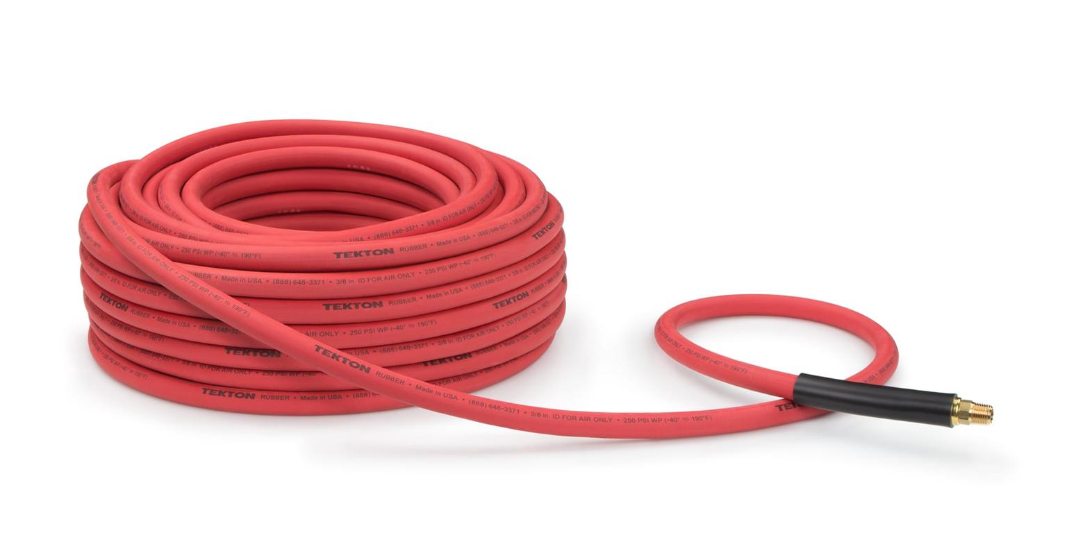 TEKTON 46338-S 3/8 Inch I.D. x 100 Foot Rubber Air Hose (250 PSI)
