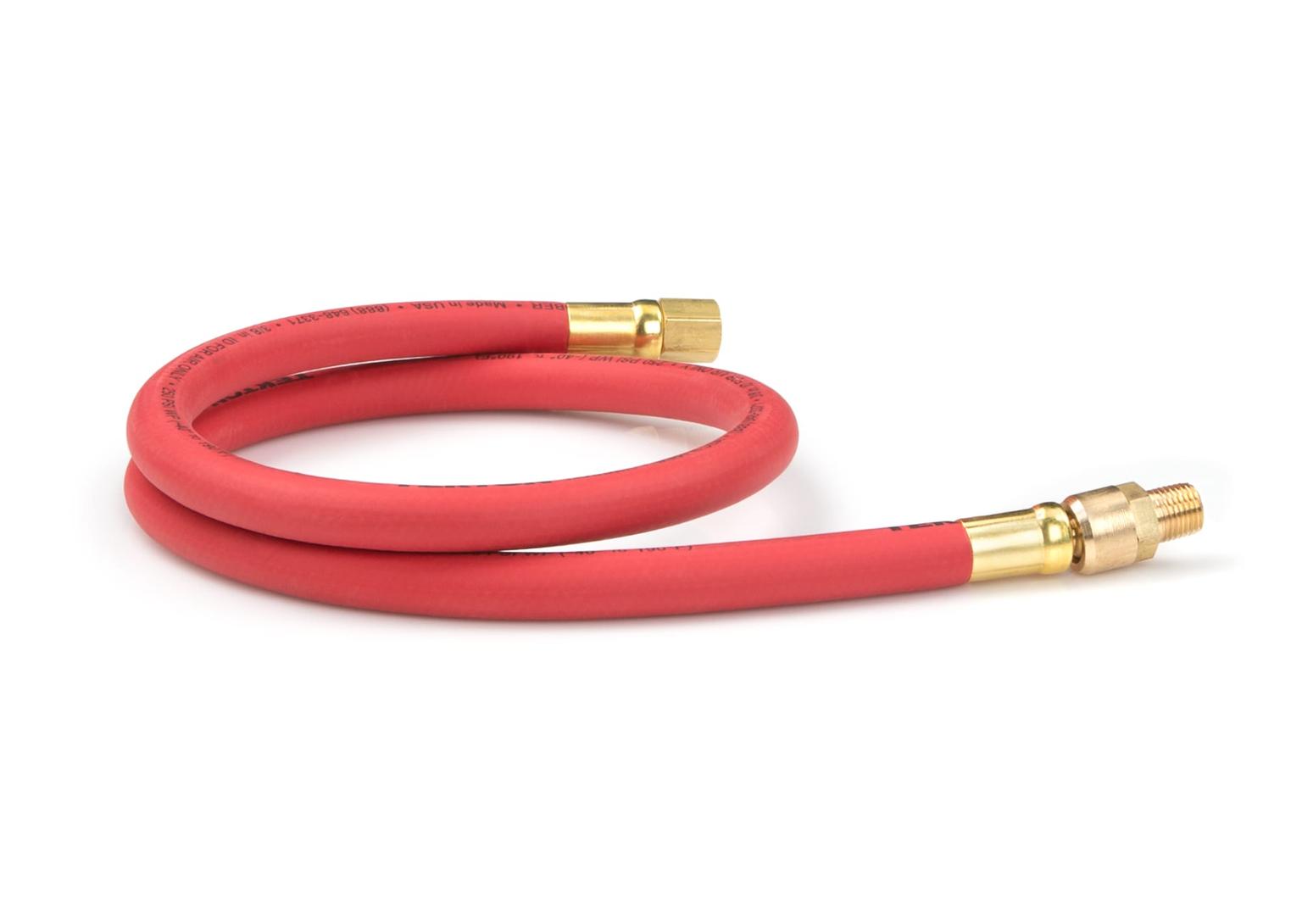 TEKTON 46347-S 3/8 Inch I.D. x 3 Foot Rubber Whip Hose with Swivel (250 PSI)