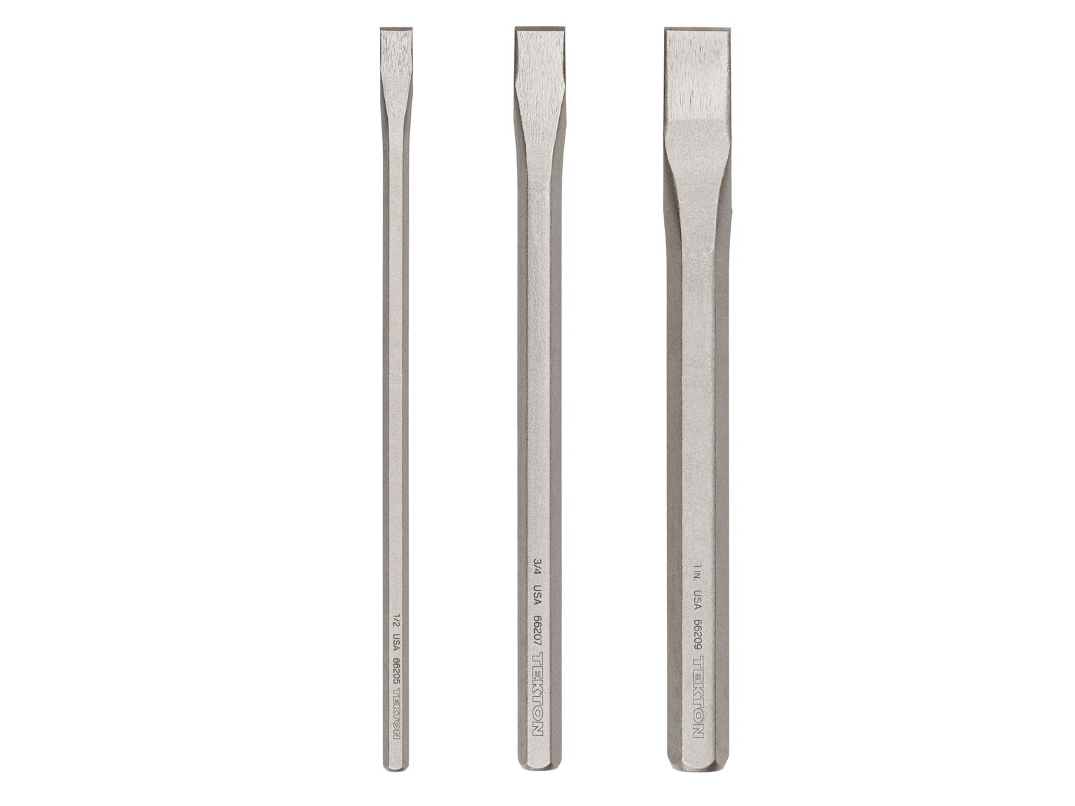 TEKTON 66506-T Long Cold Chisel Set, 3-Piece (1/2, 3/4, 1 in.)