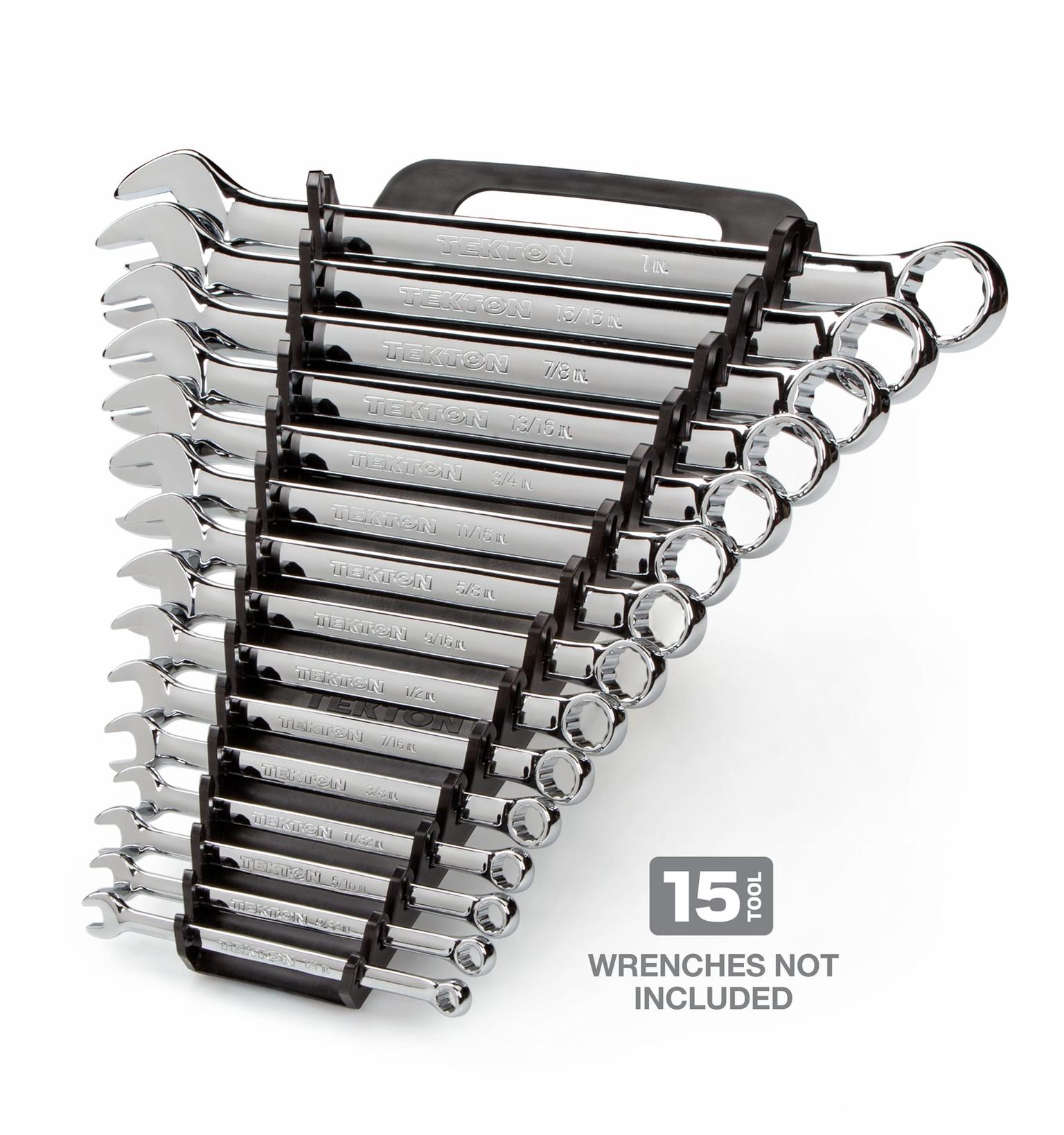 TEKTON 79352-T 15-Tool Combination Wrench Holder (Black)