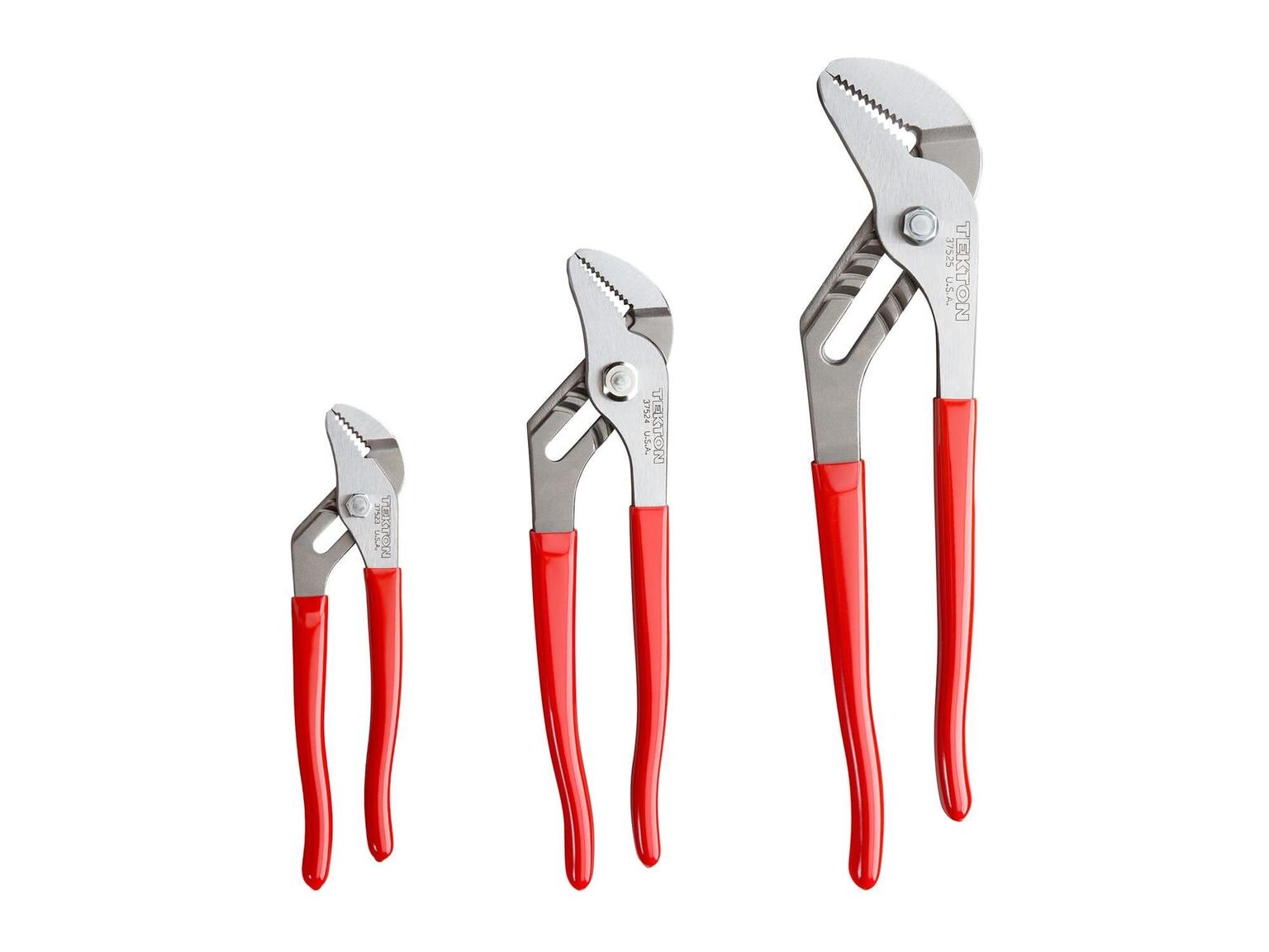 TEKTON 90394-T Groove Joint Pliers Set, 3-Piece (7, 10, 13 in.)