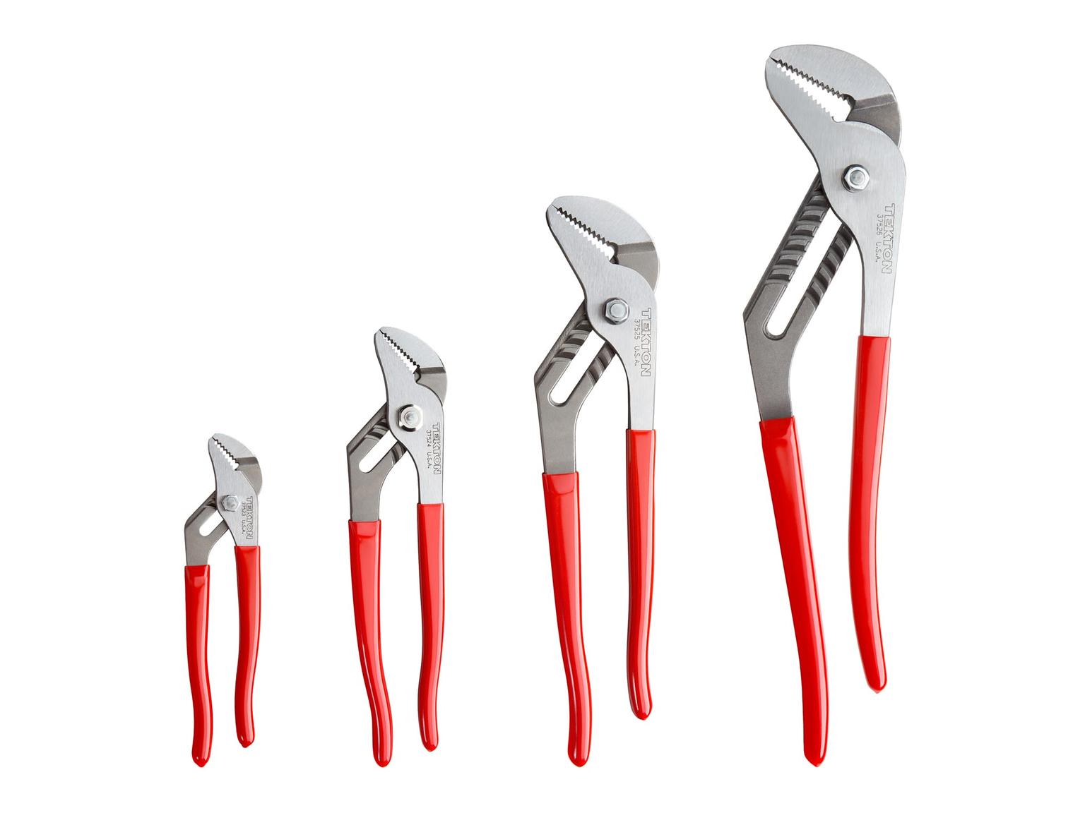 TEKTON 90395-T Groove Joint Pliers Set, 4-Piece (7, 10, 13, 16 in.)