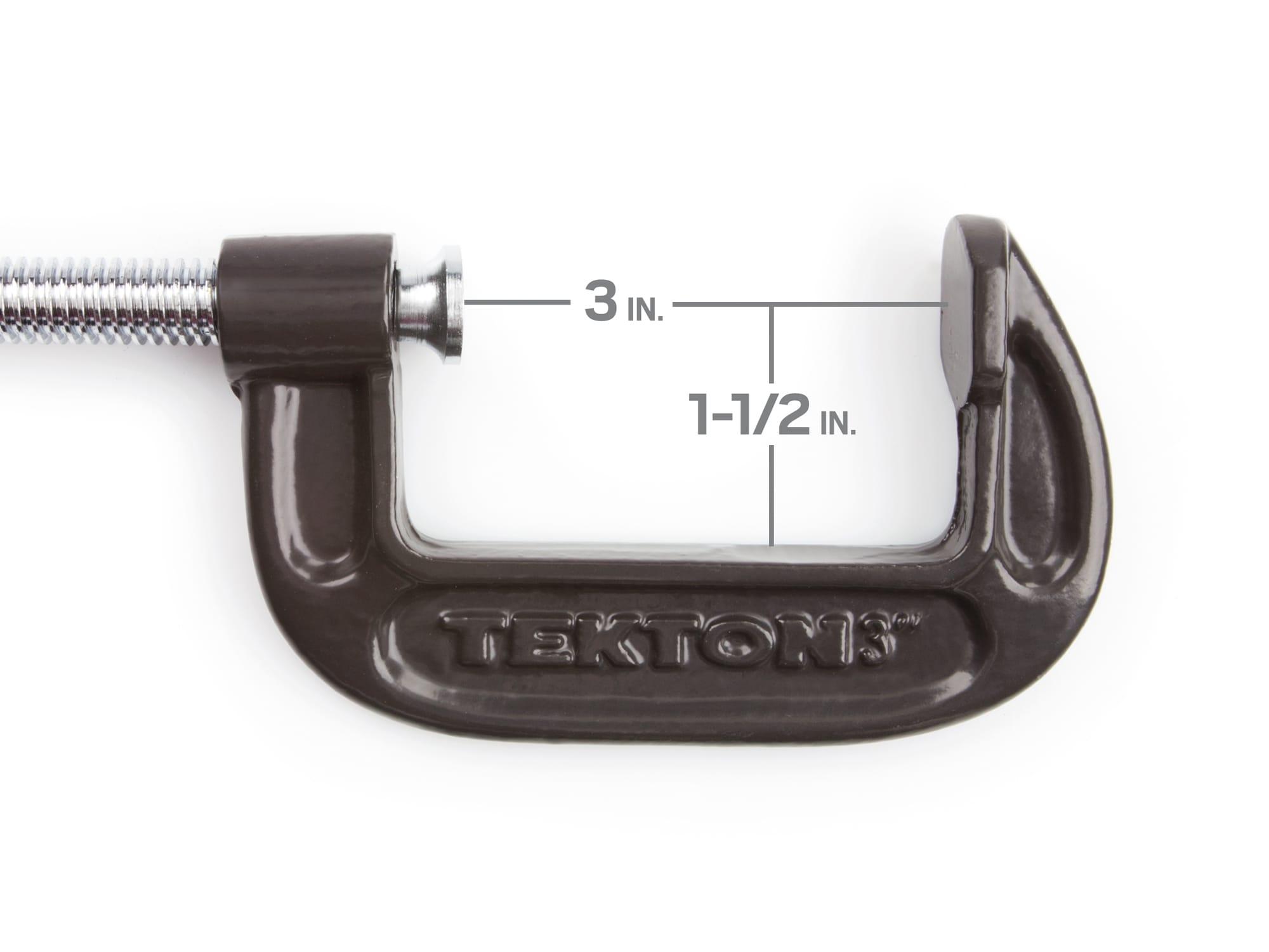 TEKTON 91809-T Malleable Iron C-Clamp Set (3-Piece)