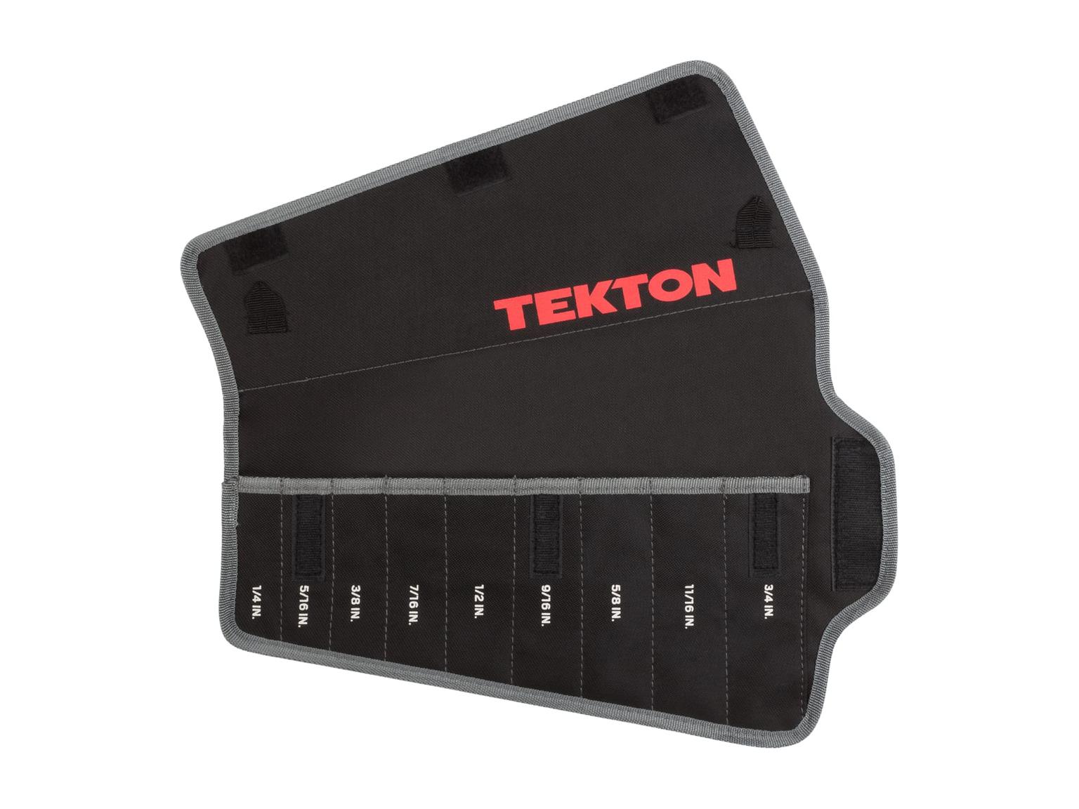 TEKTON 95866-T 9-Tool Ratcheting Combination Wrench Pouch (1/4-3/4 in.)