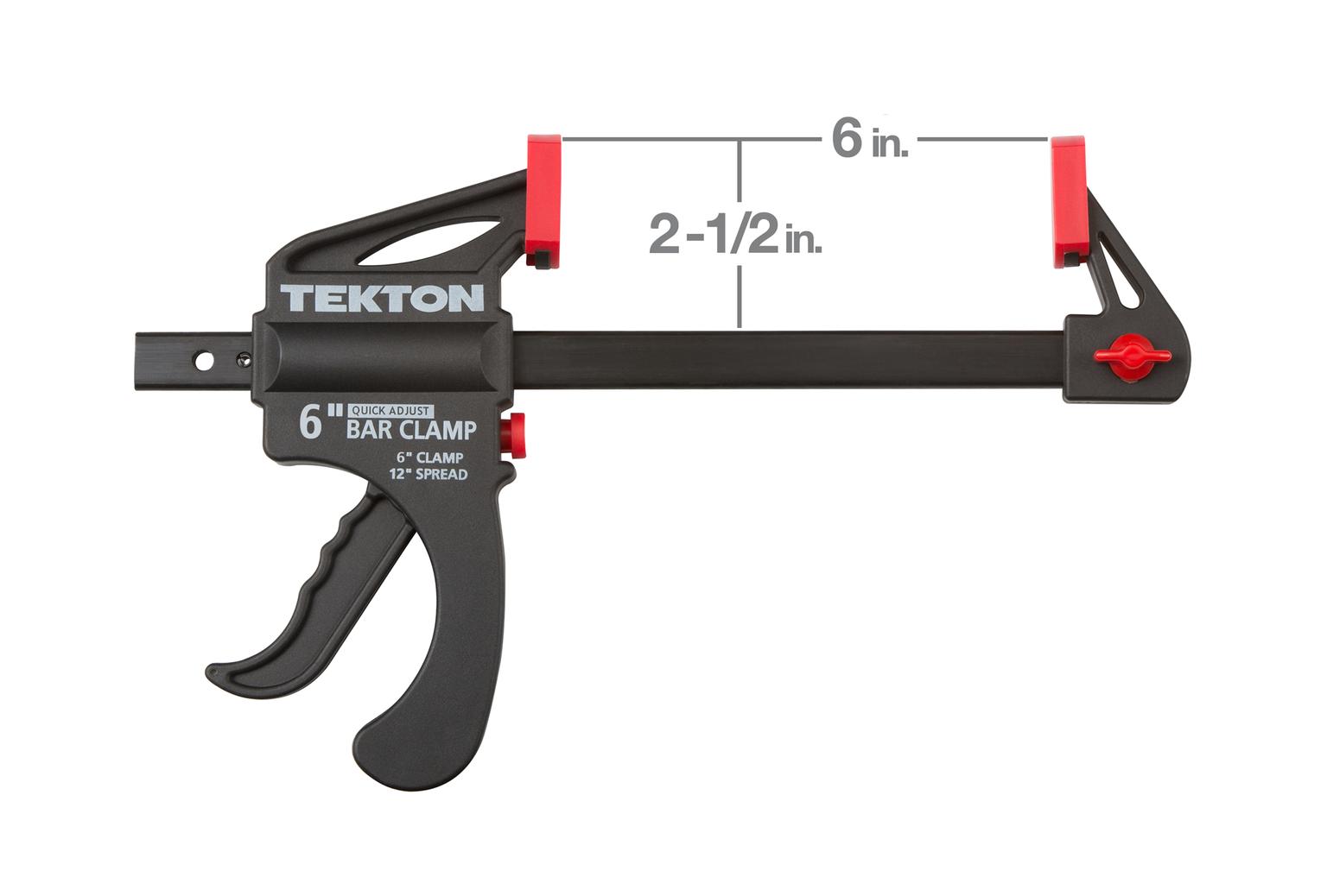 TEKTON CLP51506-D 6 Inch Ratchet Bar Clamp / 12 Inch Spreader Set, 2-Piece