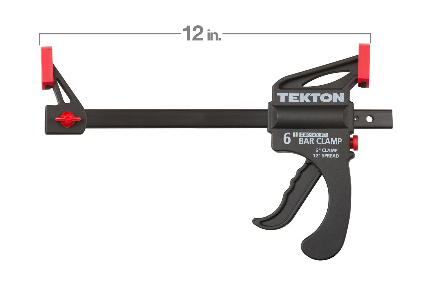 TEKTON CLP51506-D 6 Inch Ratchet Bar Clamp / 12 Inch Spreader Set, 2-Piece