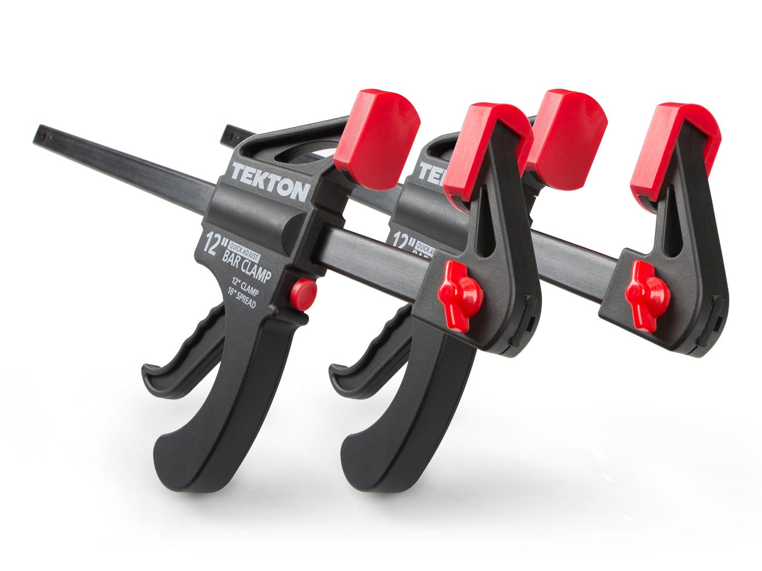 TEKTON CLP51512-D 12 Inch Ratchet Bar Clamp / 18 Inch Spreader Set, 2-Piece