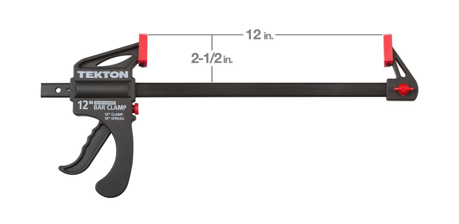 TEKTON CLP51512-D 12 Inch Ratchet Bar Clamp / 18 Inch Spreader Set, 2-Piece