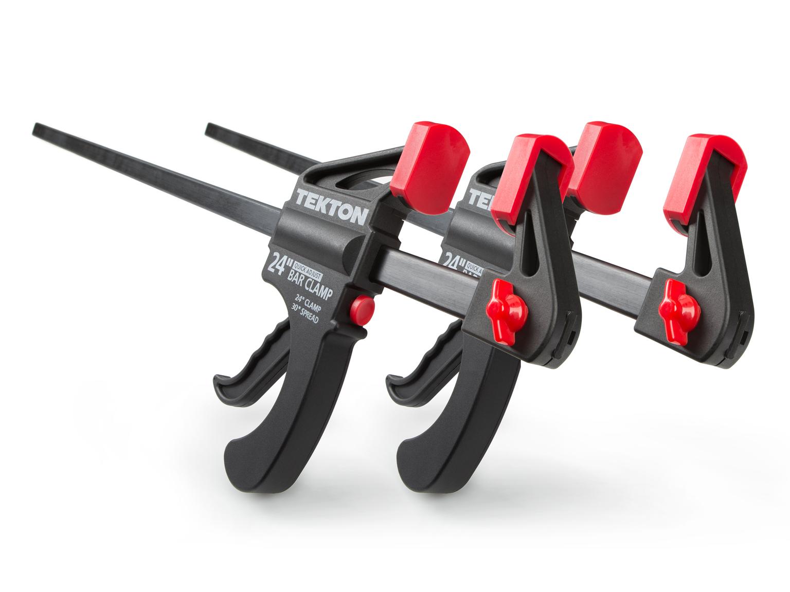 TEKTON CLP51524-D 24 Inch Ratchet Bar Clamp / 30 Inch Spreader Set, 2-Piece