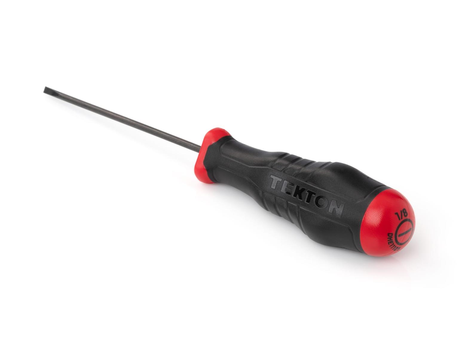 TEKTON DHE11125-T 1/8 Inch Slotted High-Torque Black Oxide Blade Screwdriver