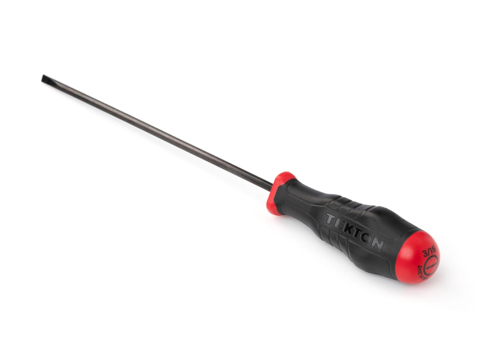 TEKTON DHE14188-T Long 3/16 Inch Slotted High-Torque Black Oxide Blade Screwdriver