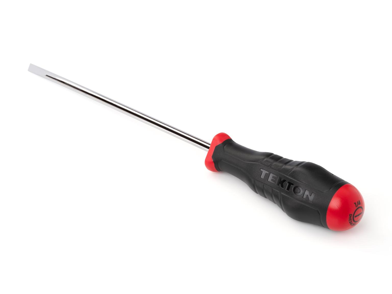 TEKTON DHE34250-T Long 1/4 Inch Slotted High-Torque Screwdriver