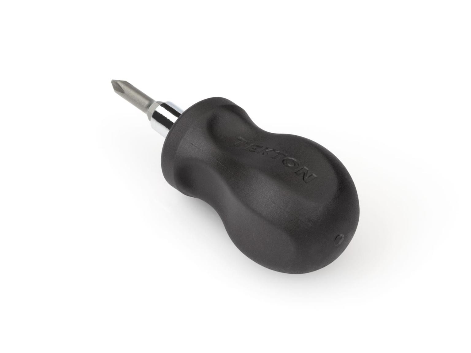 TEKTON DMT13001-T 3-in-1 Stubby Phillips/Slotted Driver (#1 x 3/16 in., Black)