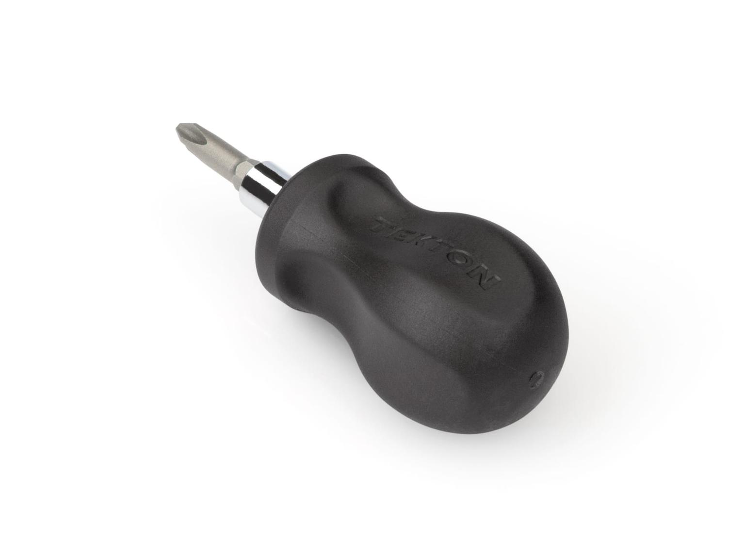 TEKTON DMT13002-T 3-in-1 Stubby Phillips/Slotted Driver (#2 x 1/4 in., Black)