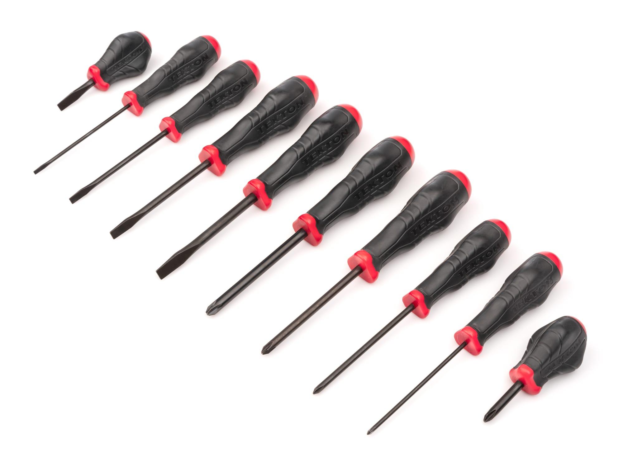 TEKTON DRV41231-T High-Torque Black Oxide Blade Screwdriver Set, 10-Piece (#0-#3, 1/8-5/16 in.)