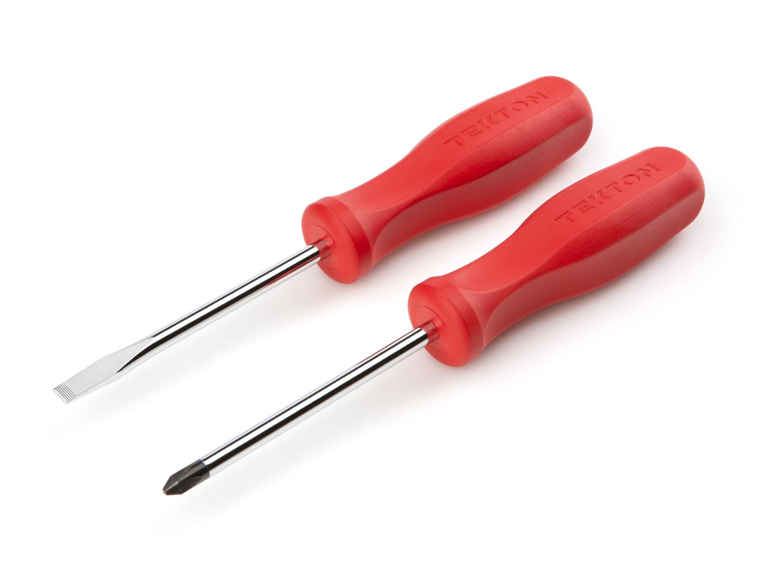 TEKTON DRV42001-T Hard-Handle Screwdriver Set, 2-Piece (#2, 1/4 in.)