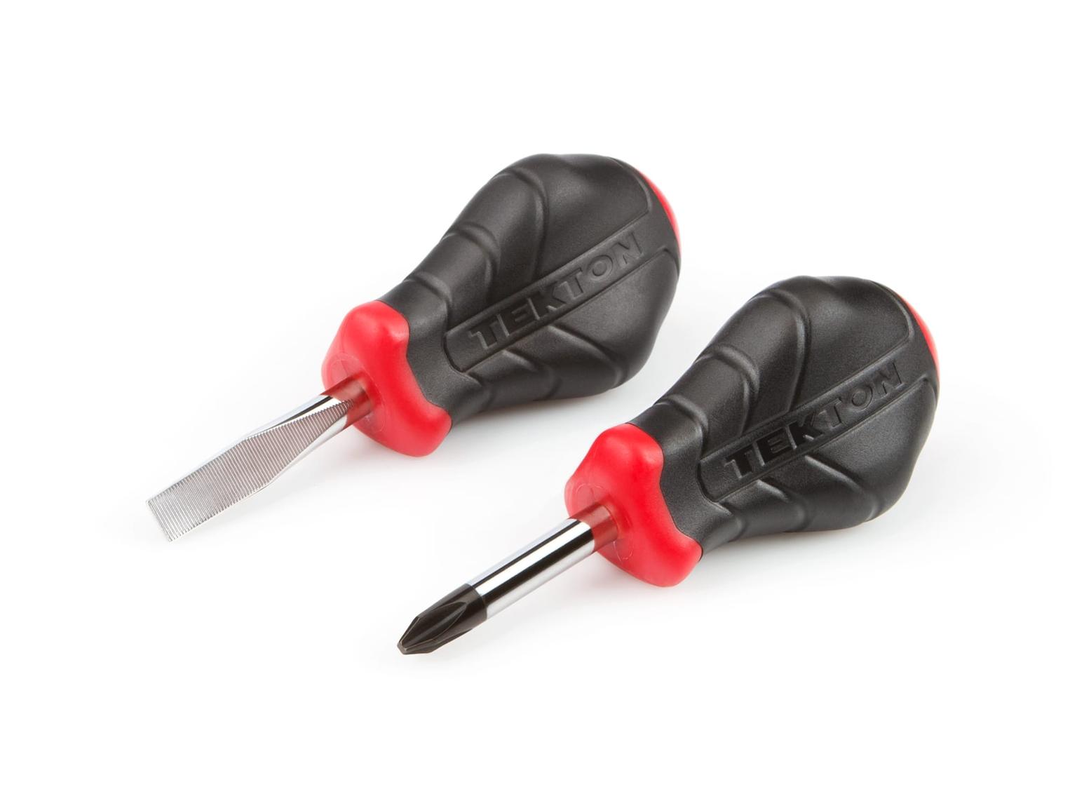 TEKTON DRV43001-T Stubby High-Torque Screwdriver Set, 2-Piece (#2, 1/4 in.)