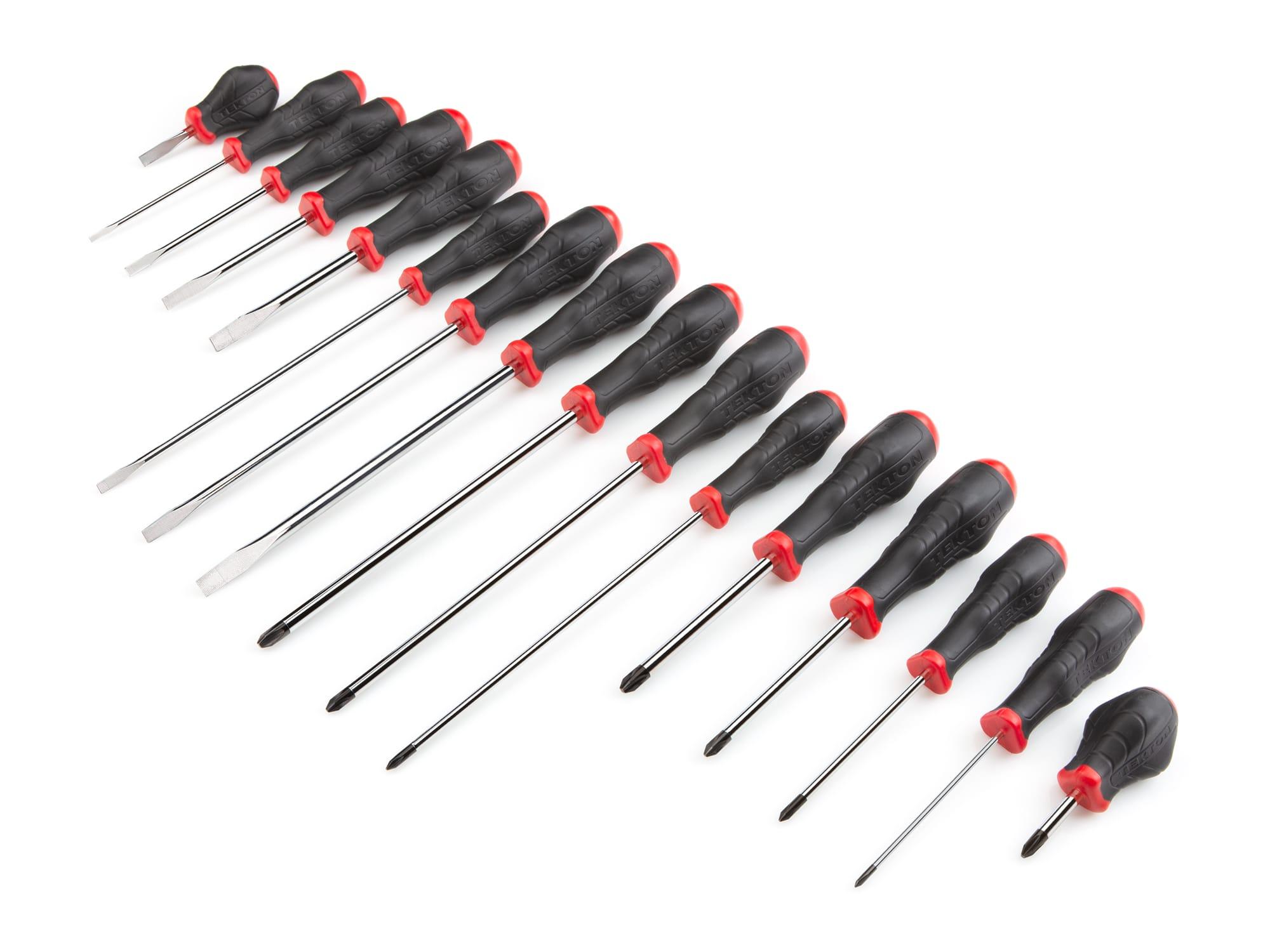TEKTON DRV43008-T High-Torque Screwdriver Set, 16-Piece (#0-#3, 1/8-5/16 in.)