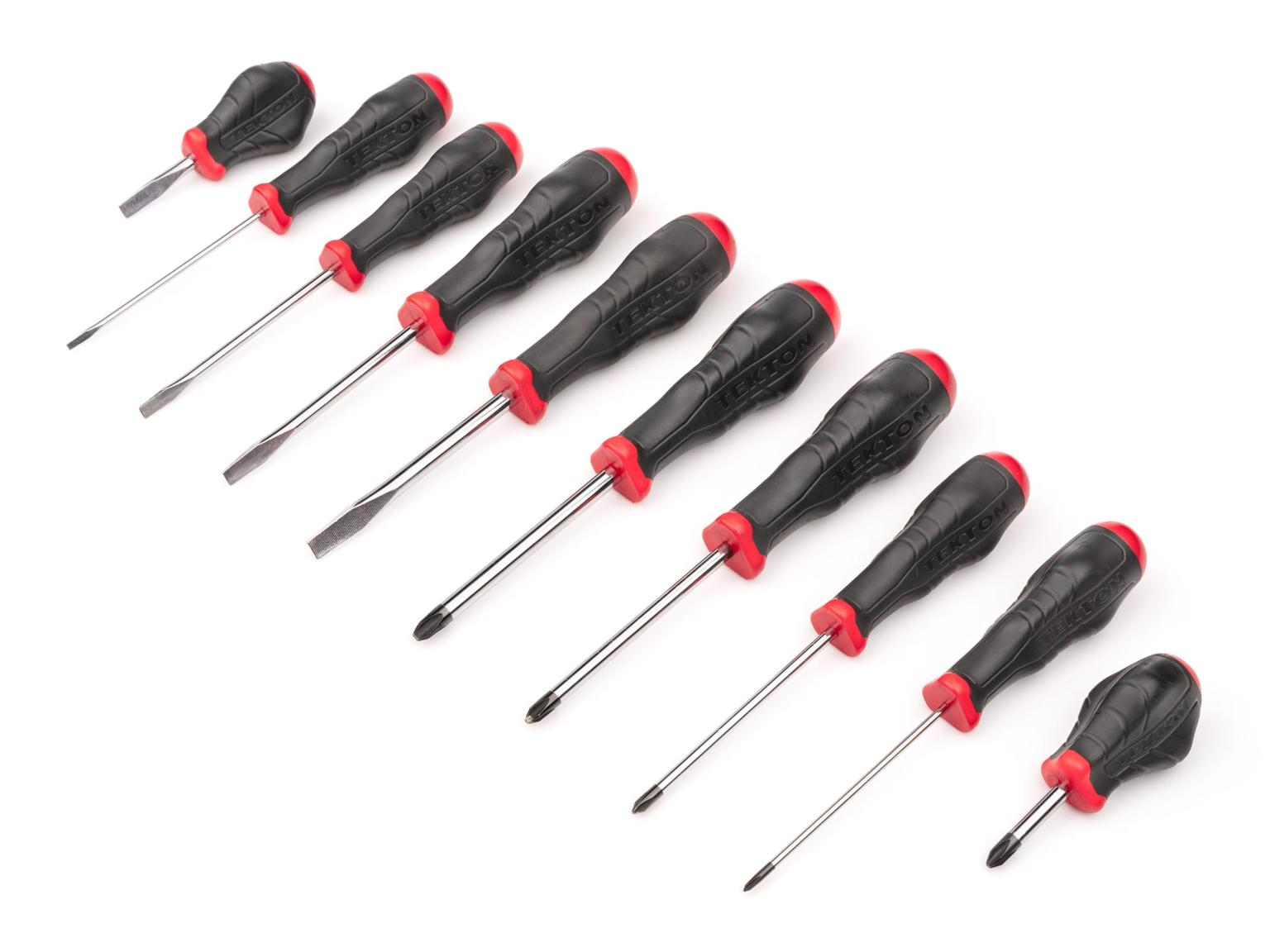 TEKTON DRV43014-T High-Torque Screwdriver Set, 10-Piece (#0-#3, 1/8-5/16 in.)