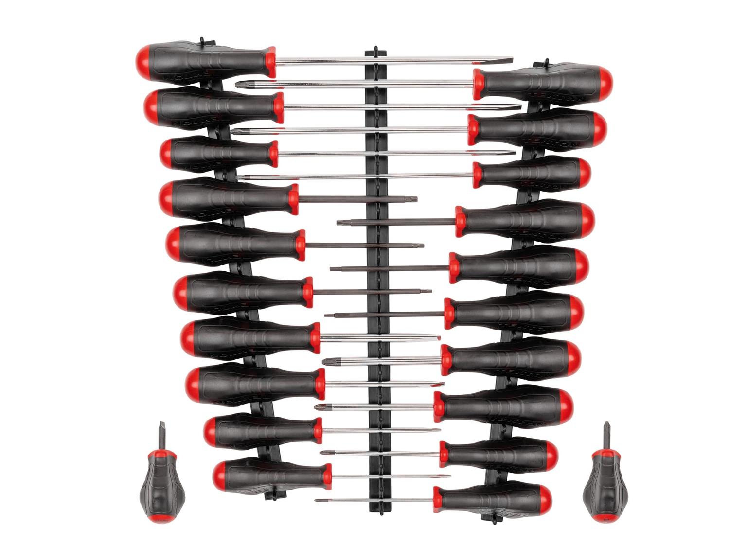 High-Torque Screwdriver Set with Black Rails, 22-Piece (#0-#3, 1/8-5/16 in., T10-T30)
