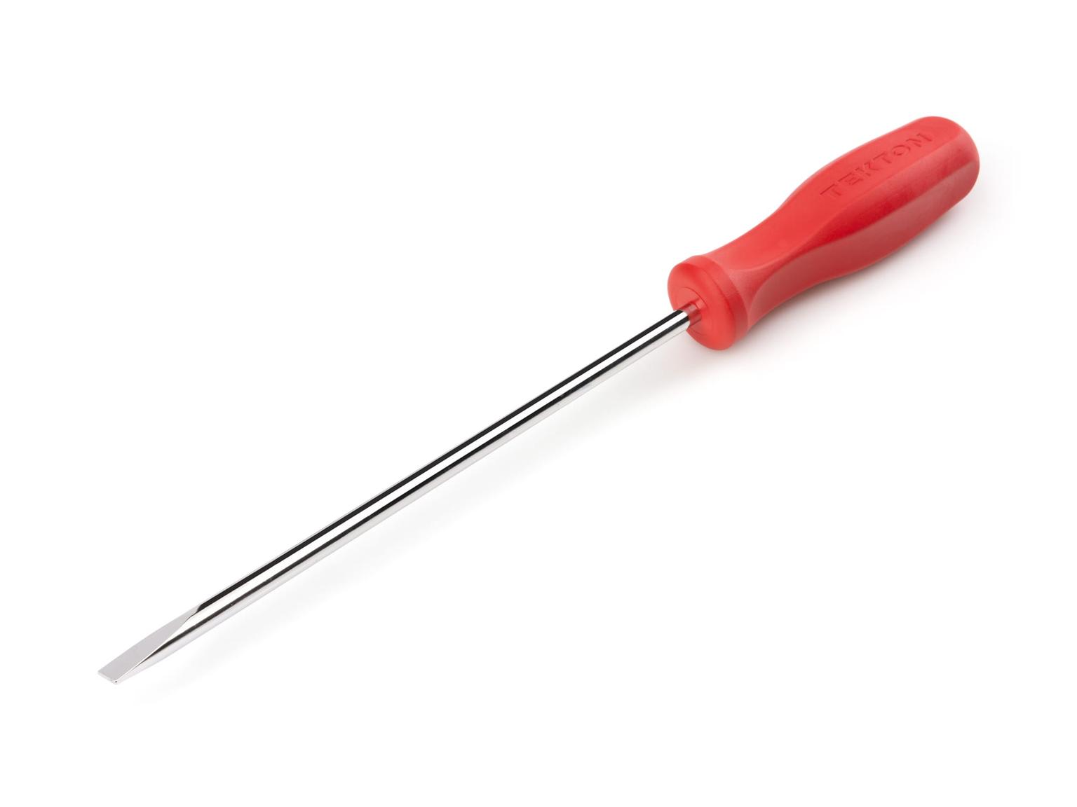 TEKTON DSE34250-T Long 1/4 Inch Slotted Hard Handle Screwdriver