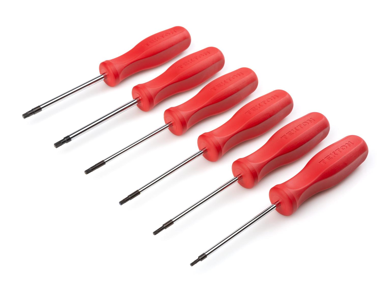 TEKTON DST94001-T Torx Hard Handle Screwdriver Set, 6-Piece (T10-T30) with Holder