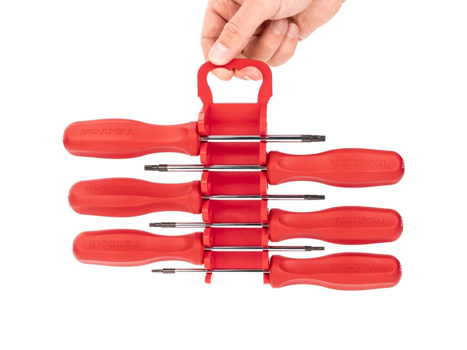 TEKTON DST94001-T Torx Hard Handle Screwdriver Set, 6-Piece (T10-T30) with Holder
