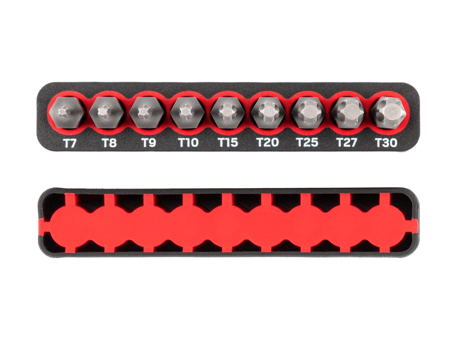 TEKTON DZT93001-T 1/4 Inch Star Bit Set with Rail, 9-Piece (T7-T30)