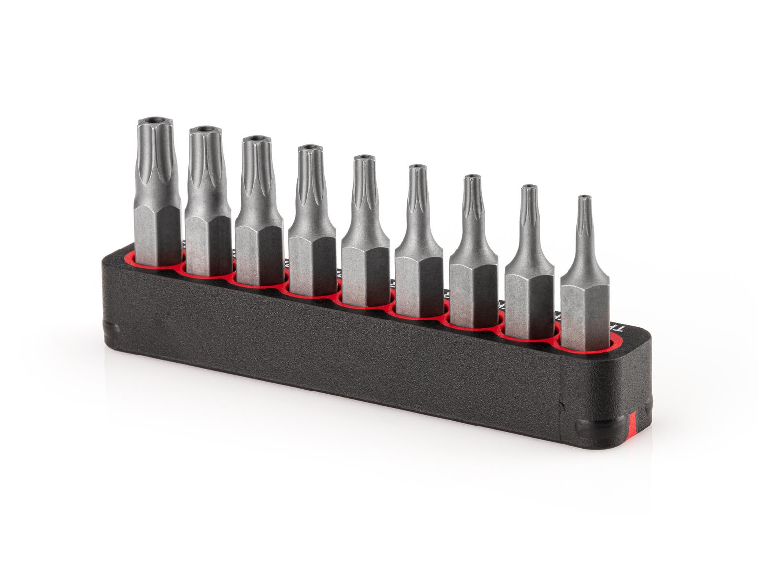 TEKTON DZT93002-T 1/4 Inch Star Security Bit Set with Rail, 9-Piece (TR7-TR30)