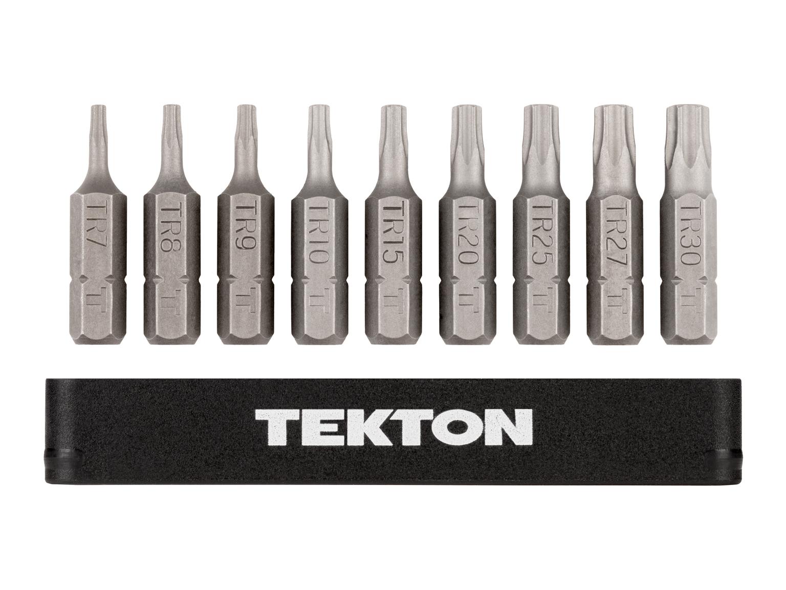 TEKTON DZT93002-T 1/4 Inch Star Security Bit Set with Rail, 9-Piece (TR7-TR30)