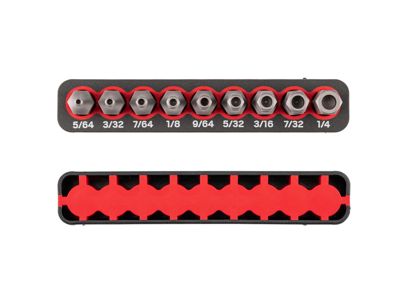 TEKTON DZX93003-T 1/4 Inch Hex Security Bit Set with Rail, 9-Piece (5/64-1/4 in.)