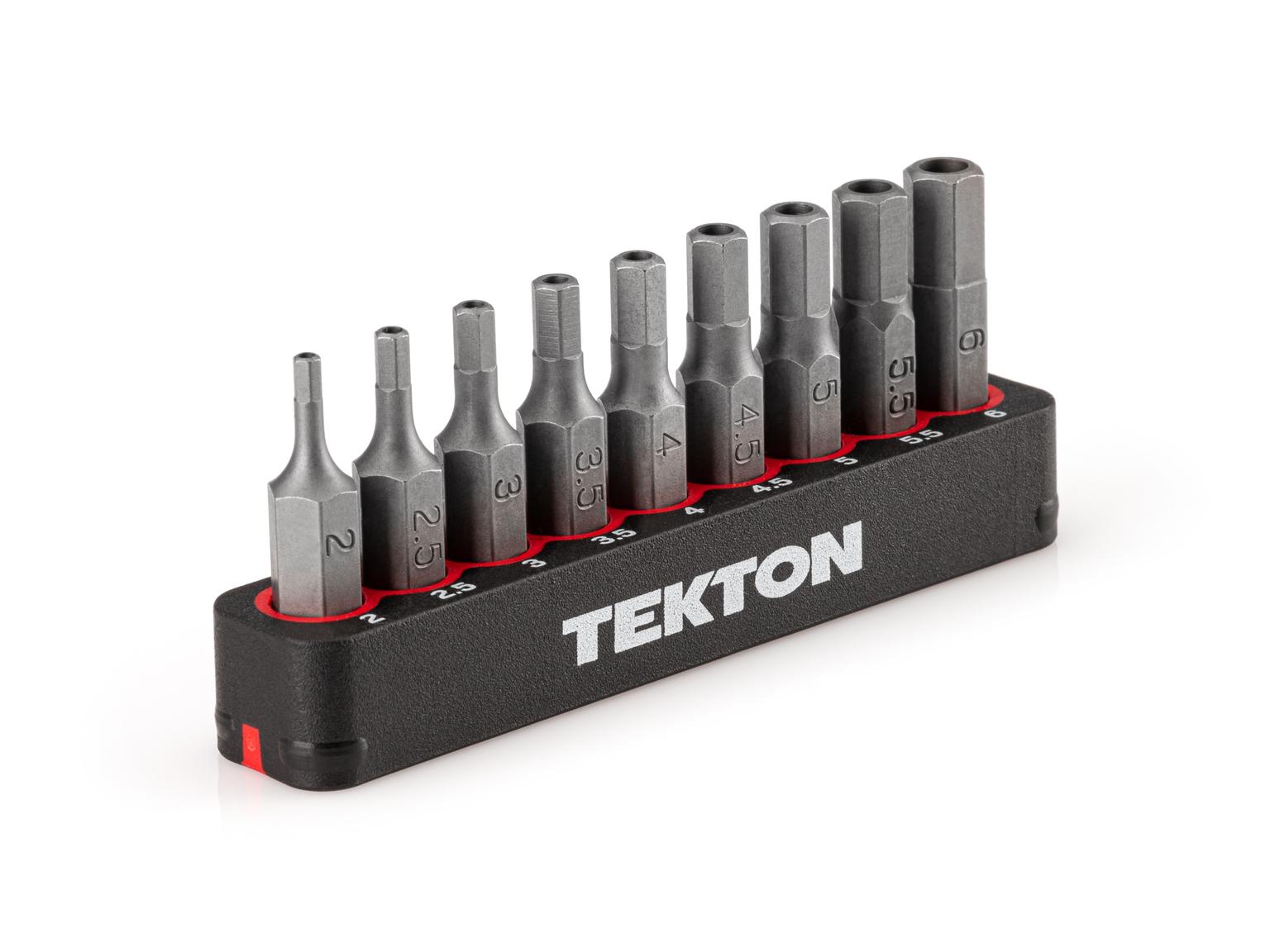 1/4 Inch Metric Security Hex Bit Set with Rail (9-Piece)