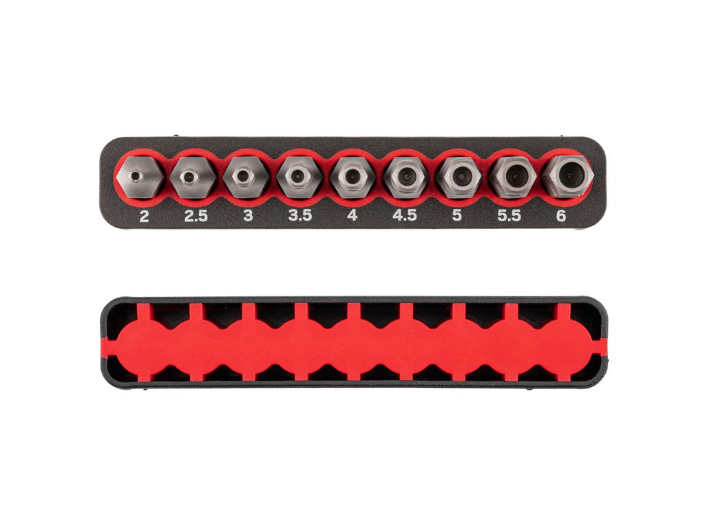 9Piece 1/4 Inch Metric Security Hex Bit Set with Rail TEKTON