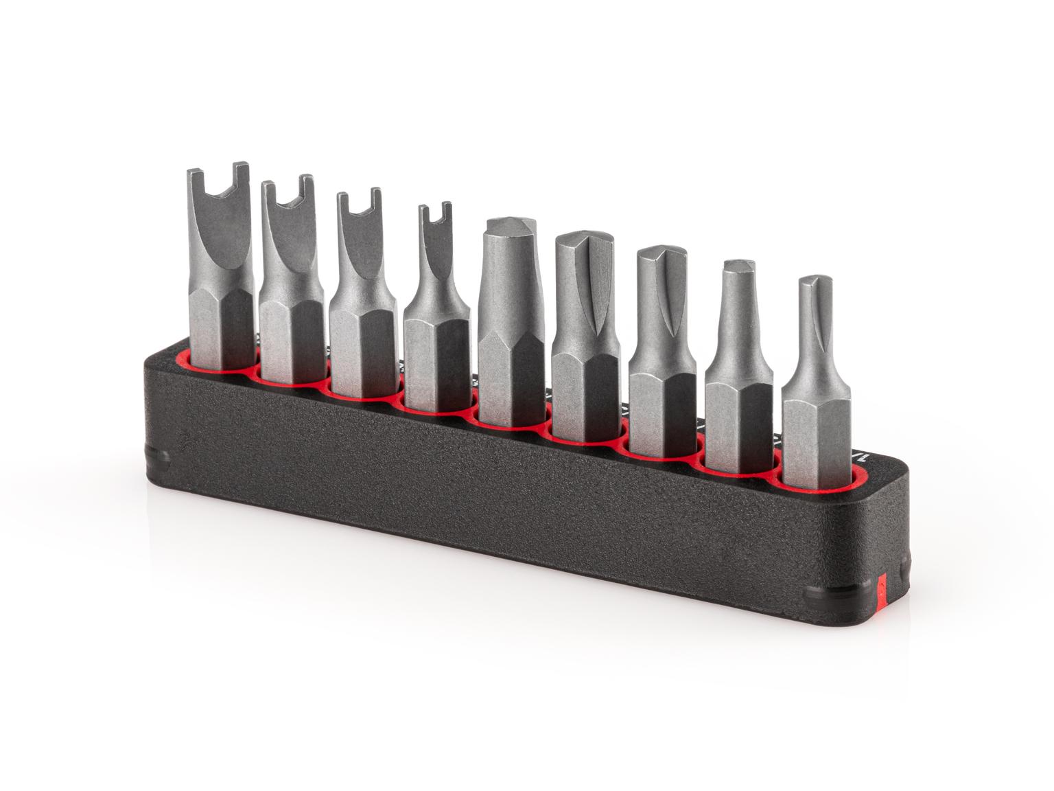 TEKTON DZZ93002-T 1/4 Inch Clutch and Spanner Security Bit Set with Rail, 9-Piece (1/8-1/4 in., #4-#10)