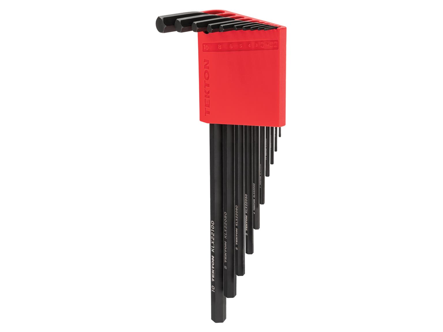 TEKTON KLX91204-D Flat End Hex L-Key Set with Holder, 10-Piece (1.3-10 mm)