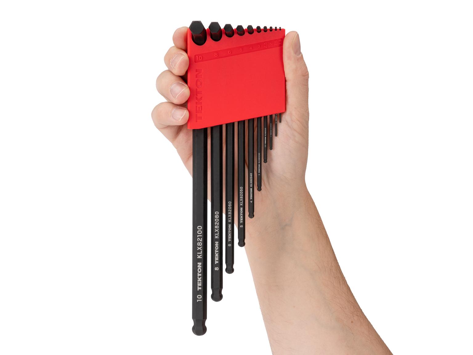 TEKTON KLX91304-T Ball End Hex L-Key Set with Holder, 23-Piece (0.050-3/8 in., 1.3-10 mm)