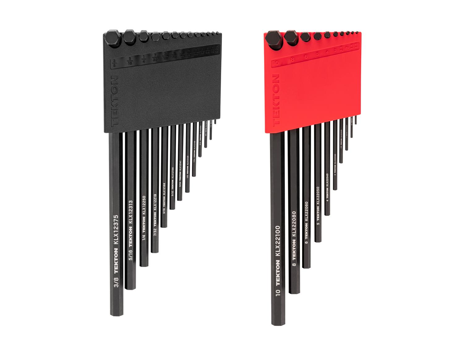 TEKTON KLX91305-T Flat End Hex L-Key Set with Holder, 23-Piece (0.050-3/8 in., 1.3-10 mm)