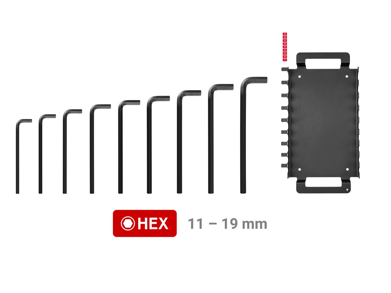 TEKTON KLX92201-T Flat End Hex L-Key Set with Rack, 9-Piece (11-19 mm)