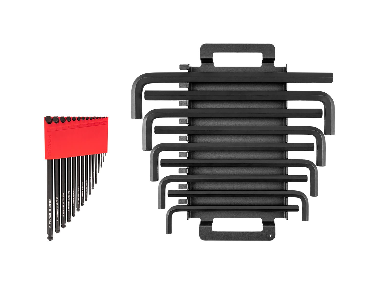 Ball End and Flat End Hex L-Key Set, 24-Piece (Holder and Rack)